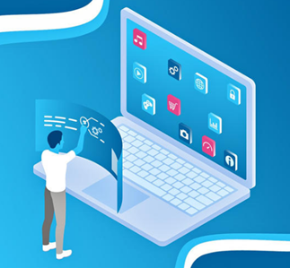 Students using computers in the lab